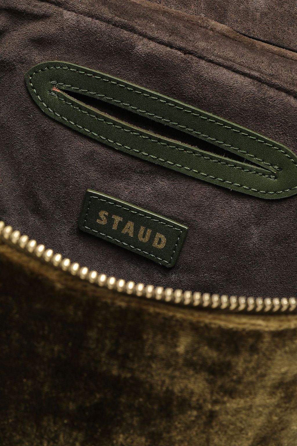 STAUD Vitti velvet bucket bag