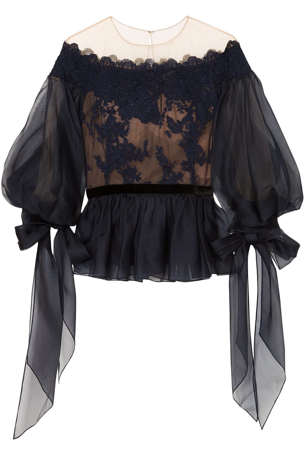 tulle and organza peplum blouse 