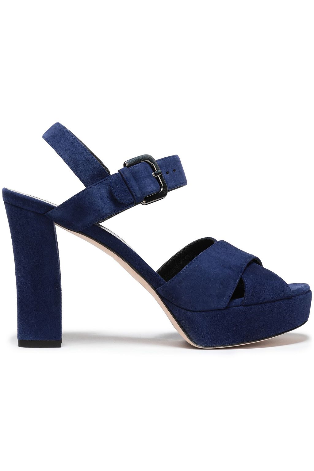 navy blue platform sandals
