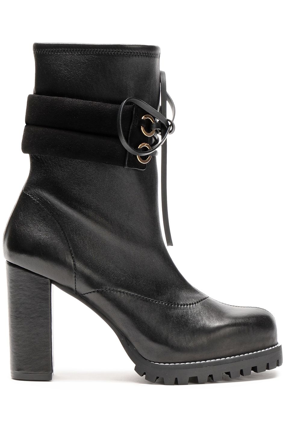 stuart weitzman black leather booties