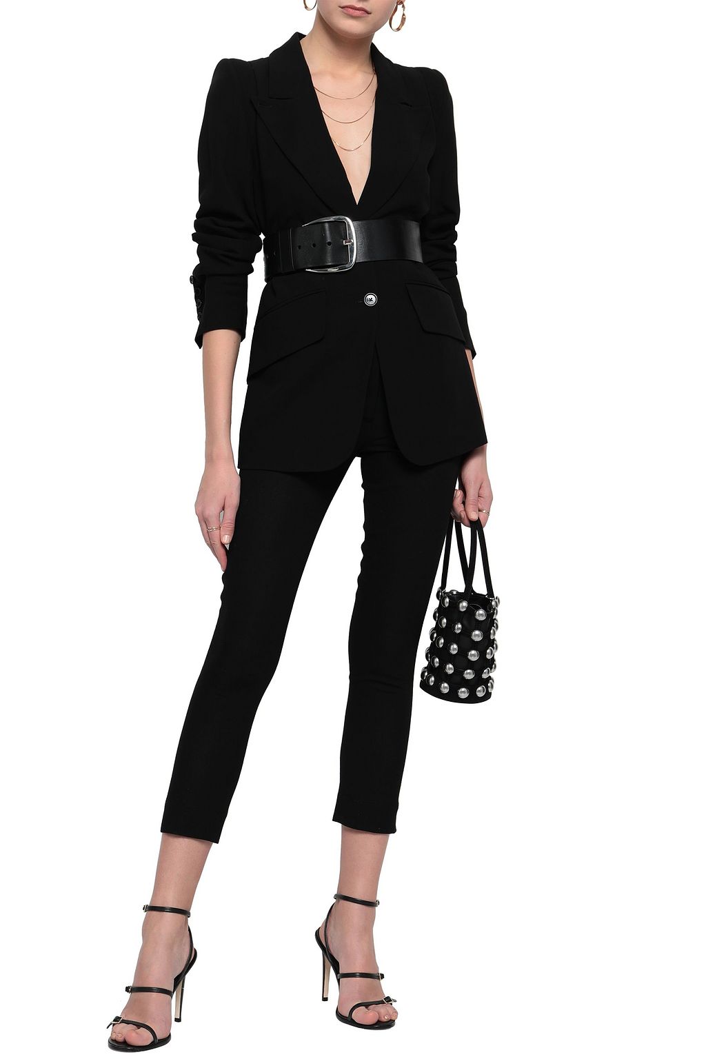 ANN DEMEULEMEESTER Cropped wool skinny pants