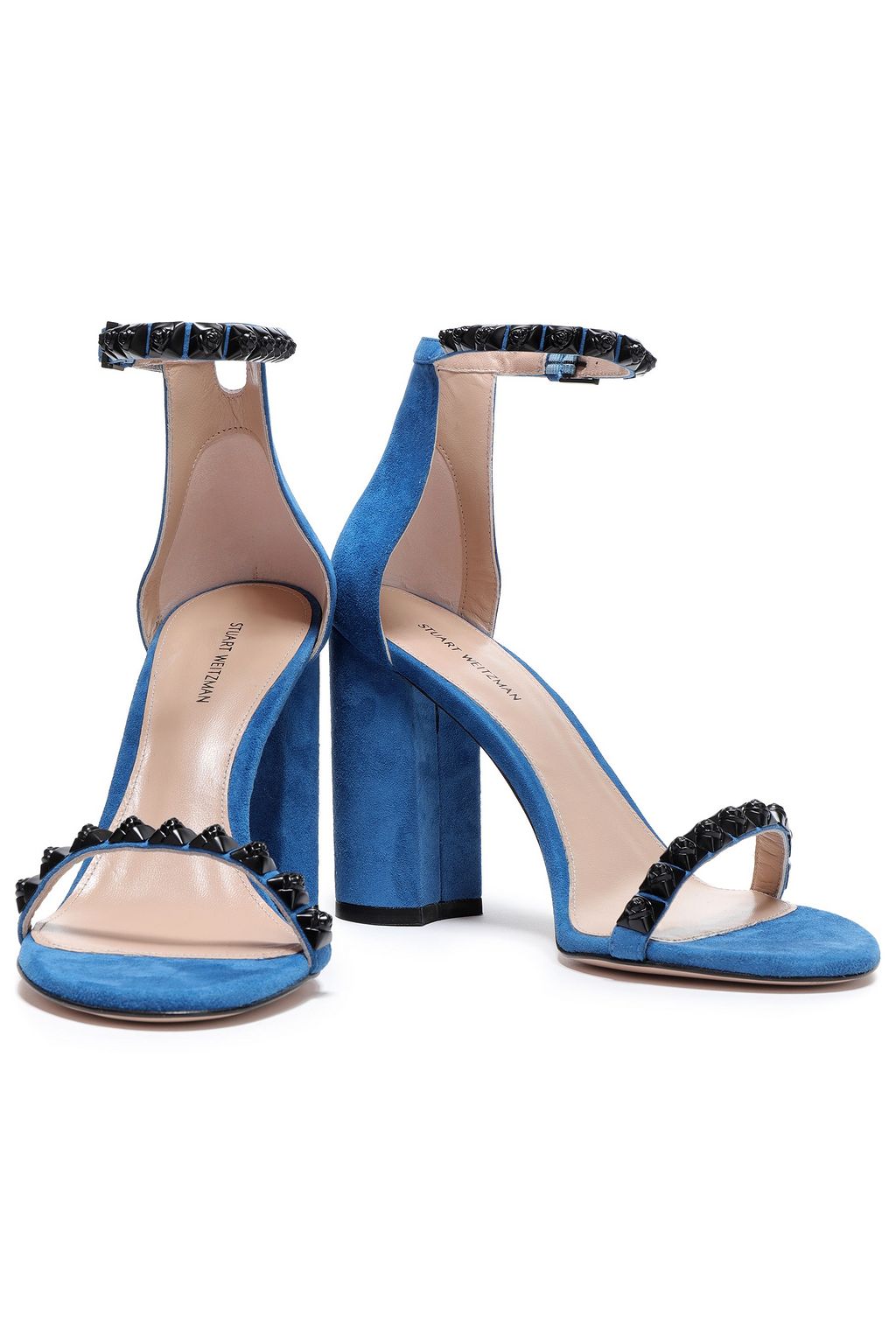 STUART WEITZMAN Floral-appliquéd suede sandals