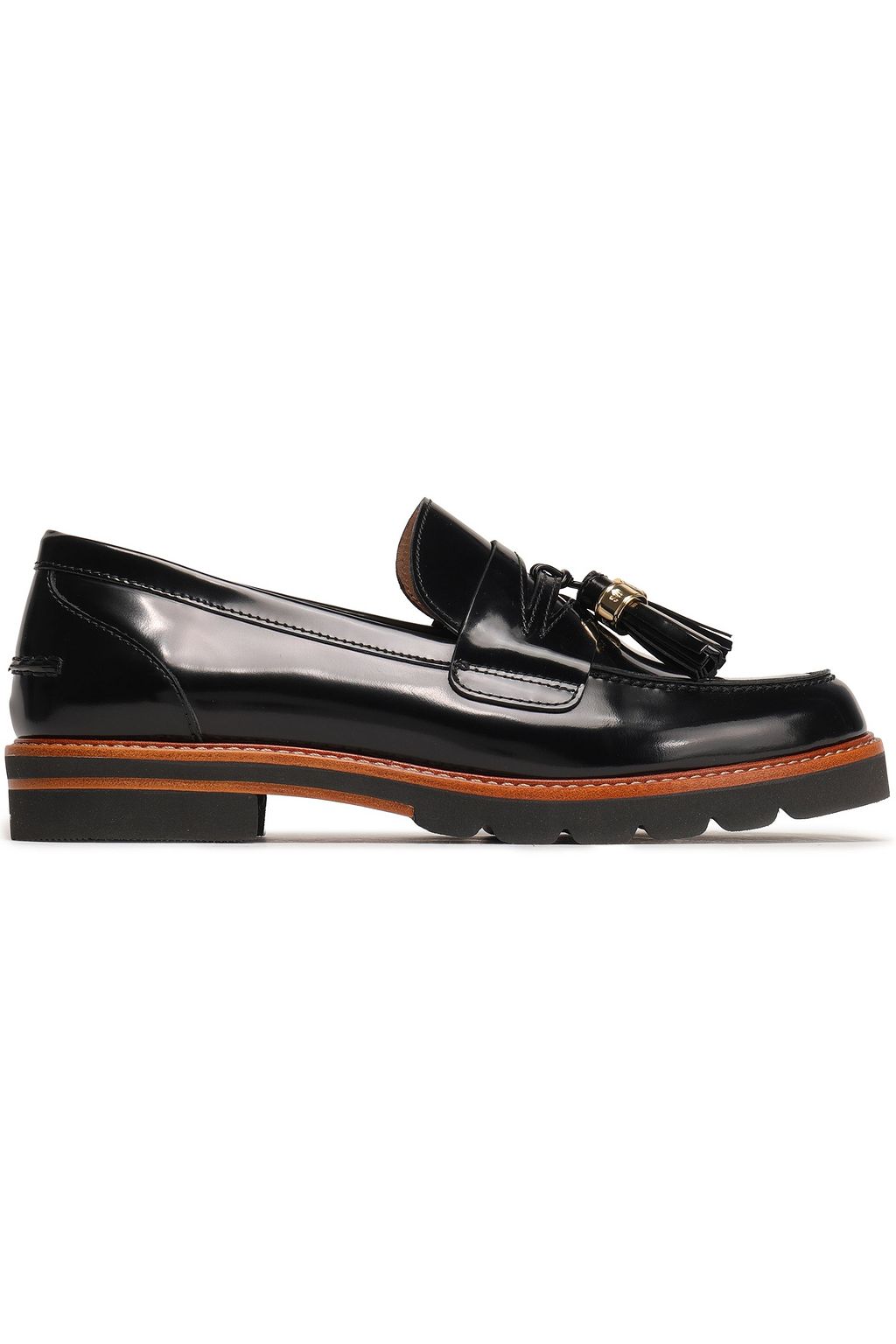 stuart weitzman patent leather loafers