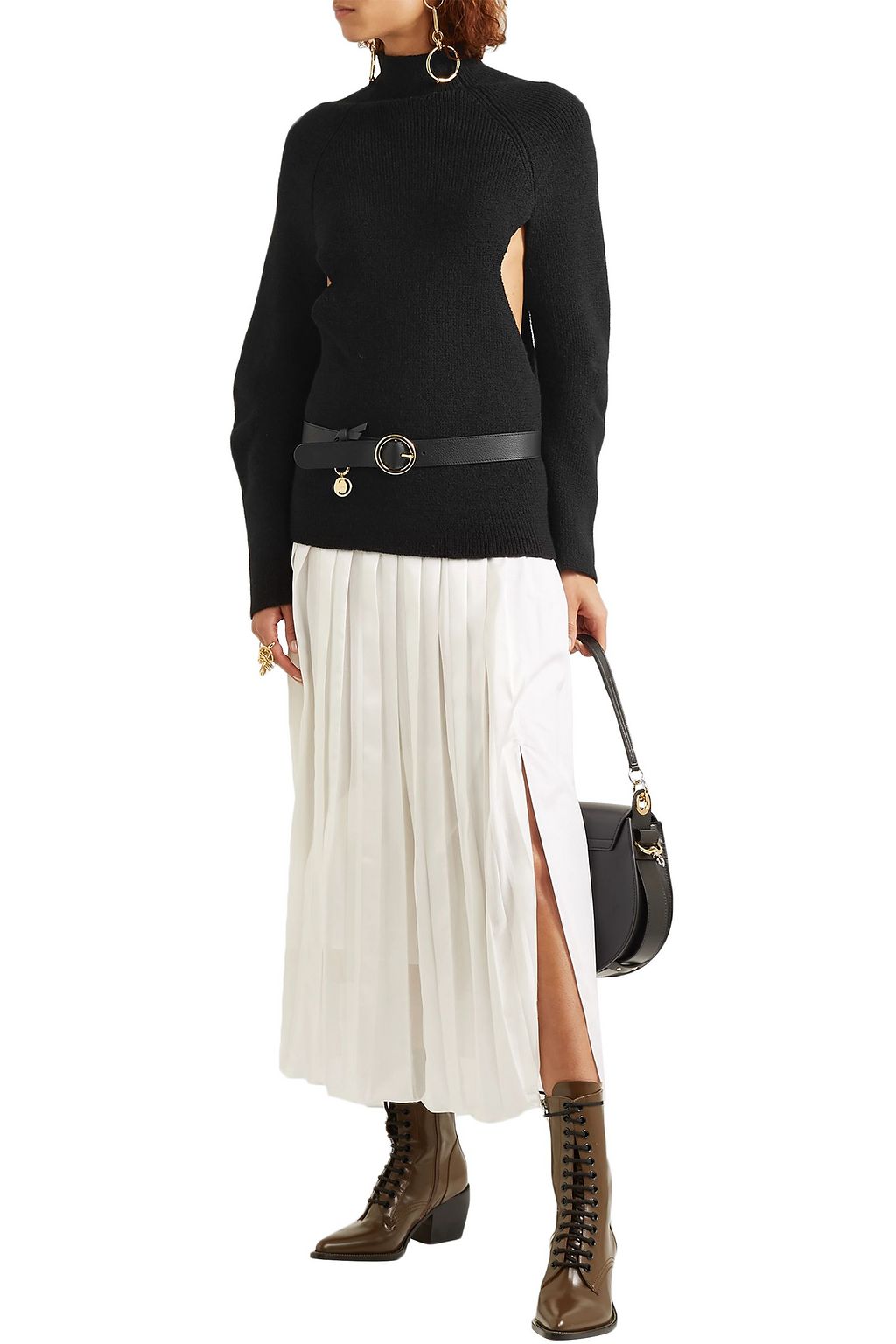 CHLOÉ Cutout ribbed-knit sweater