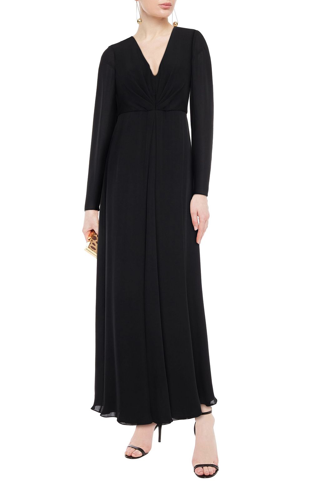 GIORGIO ARMANI Pleated mulberry silk crepe de chine gown