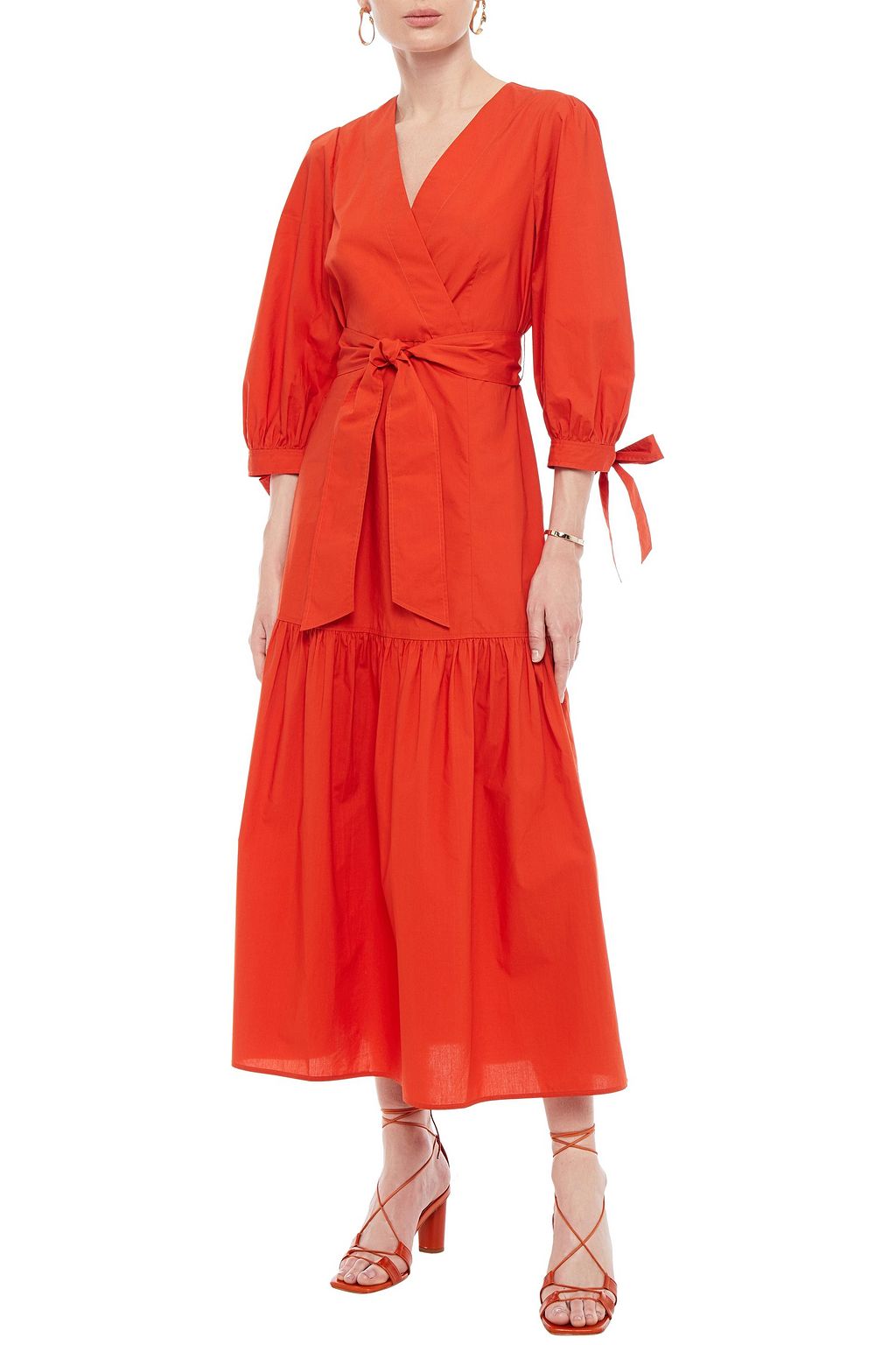 IRIS & INK Alexis wrap-effect cotton-poplin maxi dress