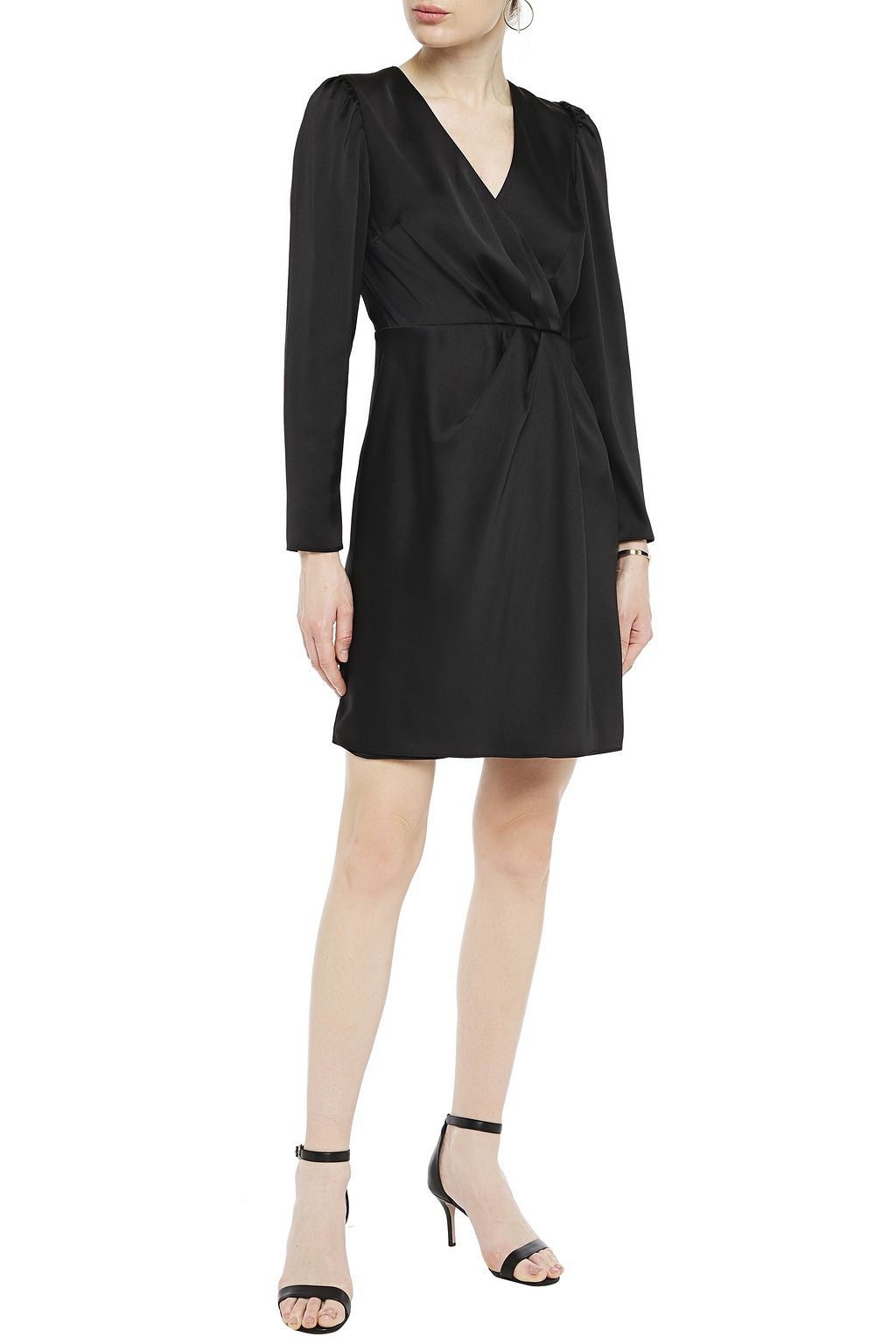 IRIS & INK Adeline wrapeffect pleated satincrepe dress THE