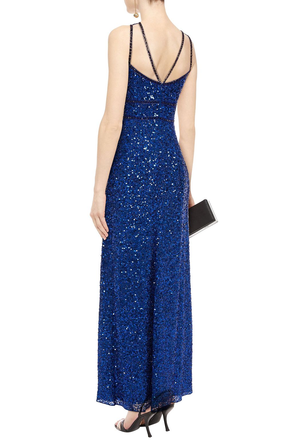 JENNY PACKHAM Tulle-paneled embellished chiffon gown