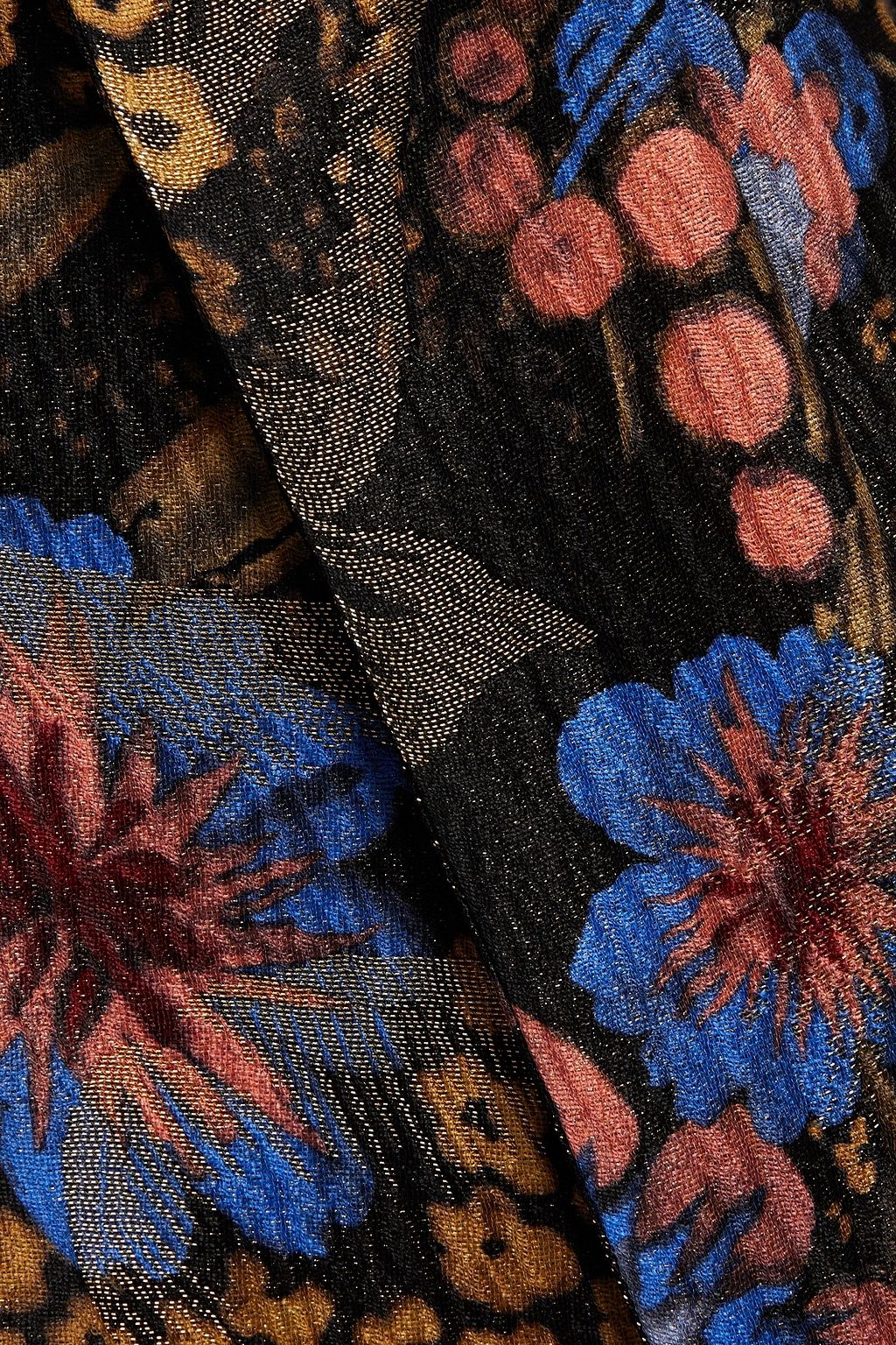 ETRO Metallic floral-jacquard kimono