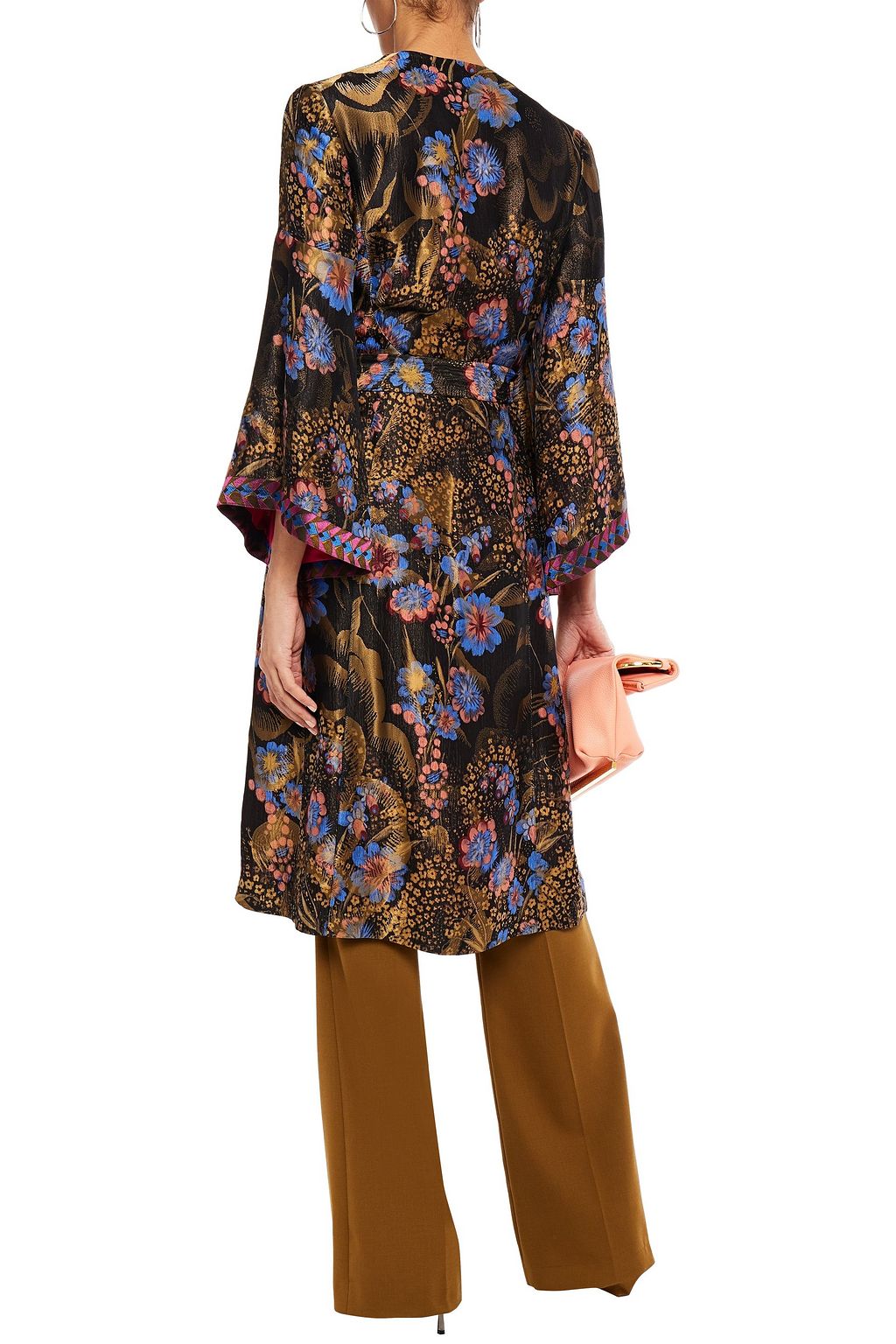 ETRO Metallic floral-jacquard kimono