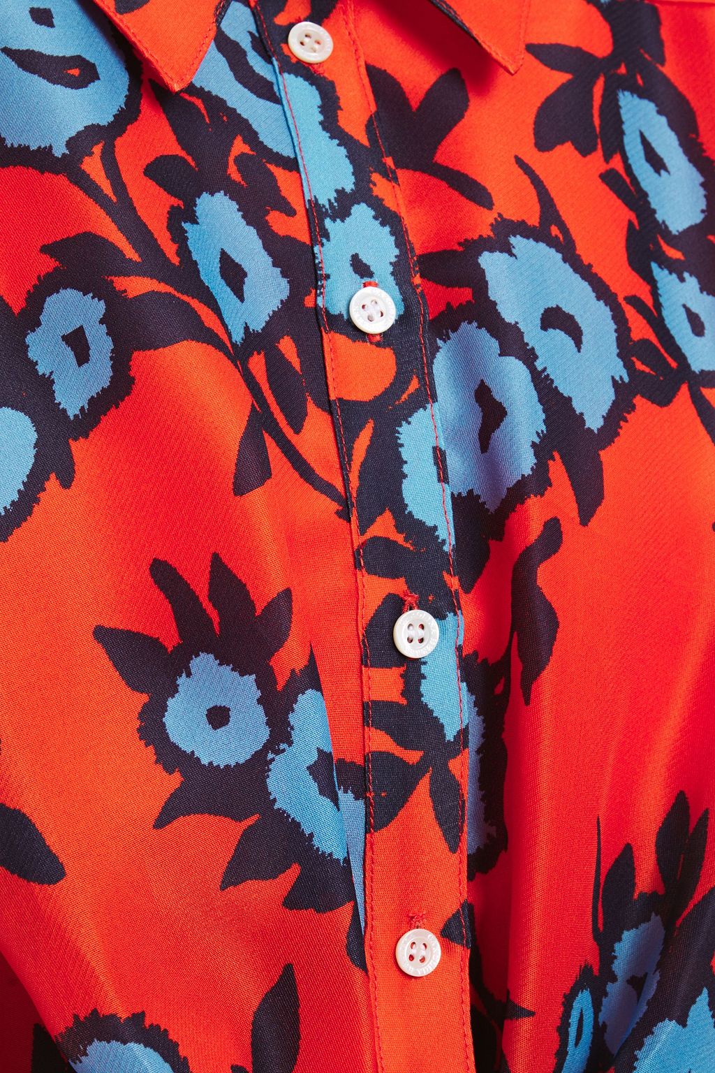 CAROLINA HERRERA Draped printed silk-organza shirt