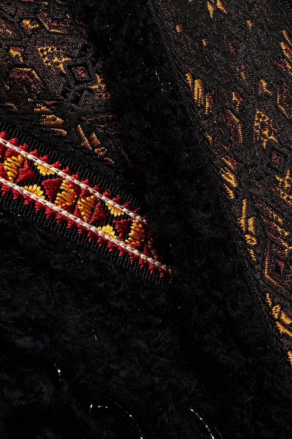 ETRO معطف من نسيج محبوك بغرز واسعة مزين بقماش الجاكار