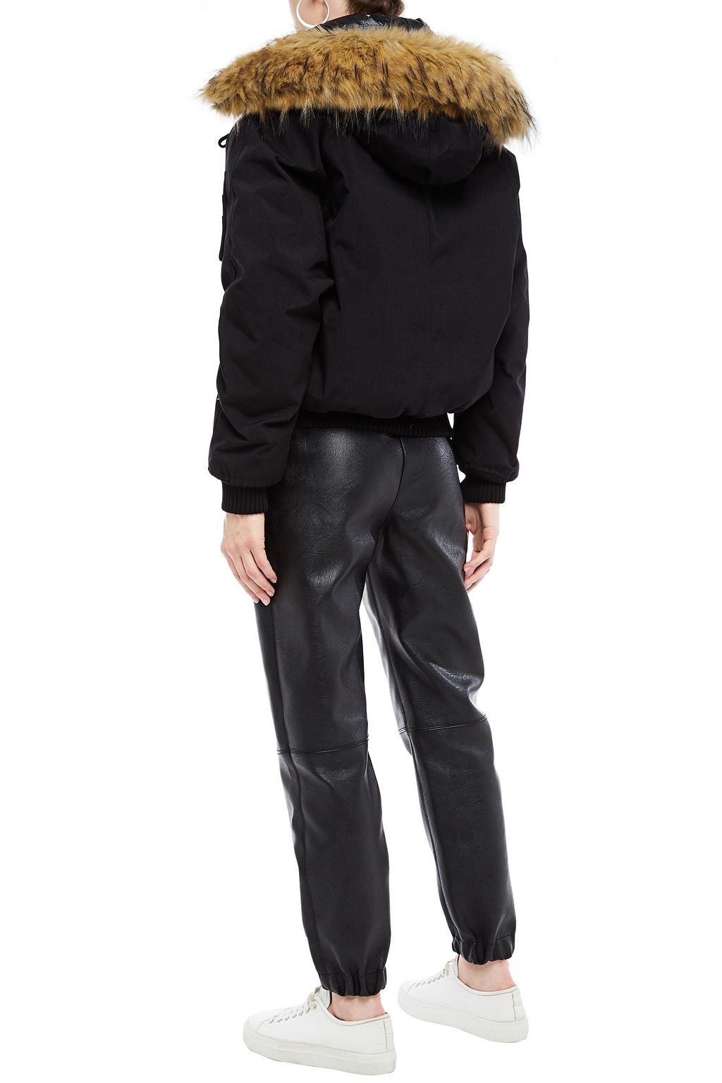 R13 Faux fur-trimmed canvas hooded down jacket