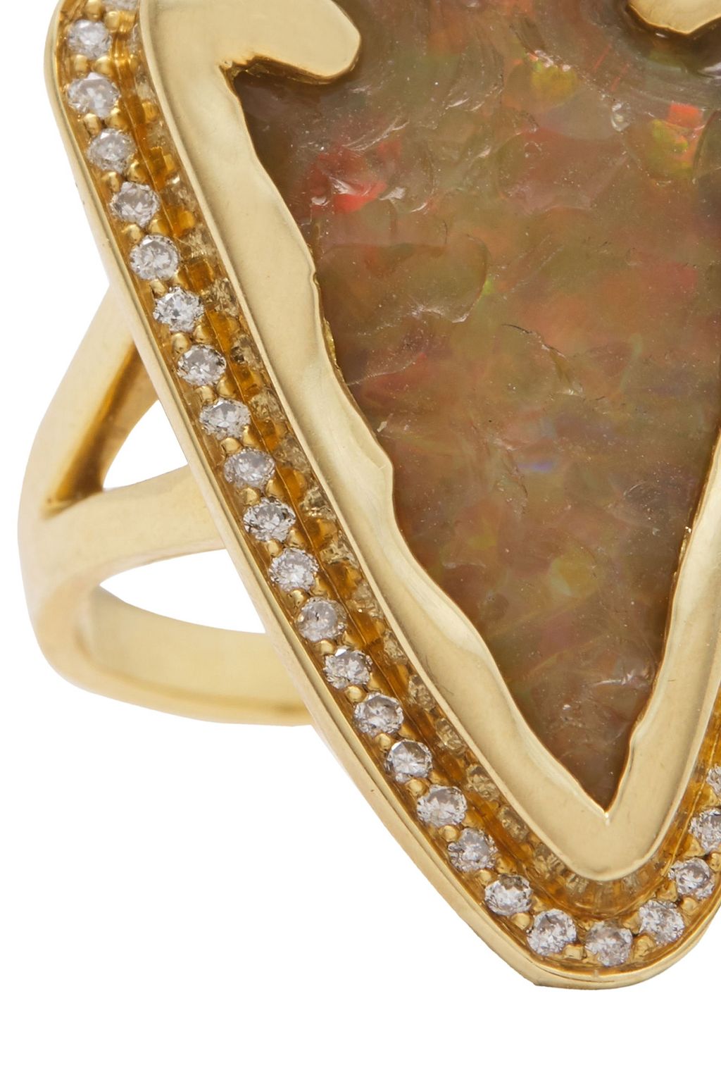 PAMELA LOVE 18-karat gold, diamond and opal ring