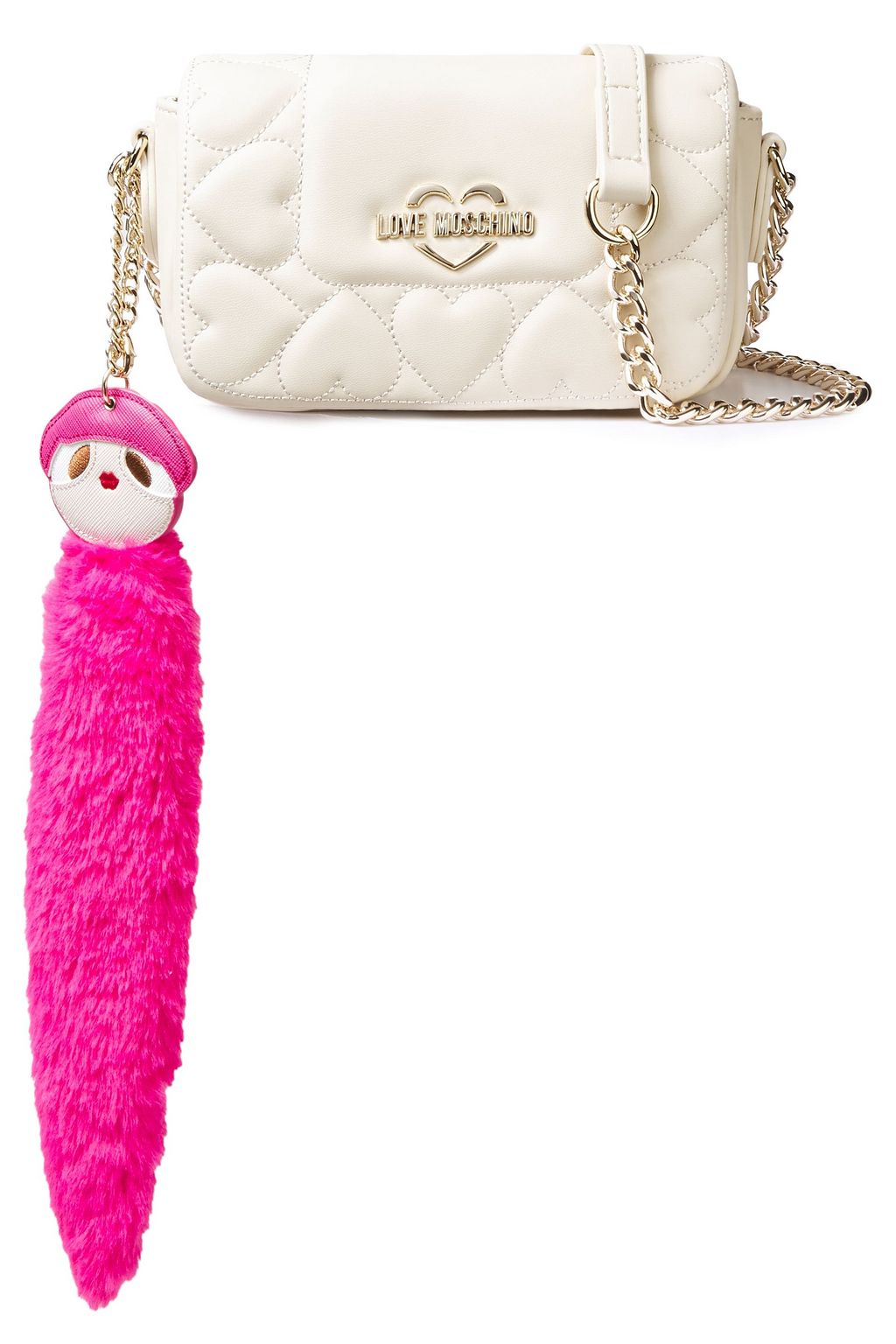 love moschino quilted faux leather shoulder bag