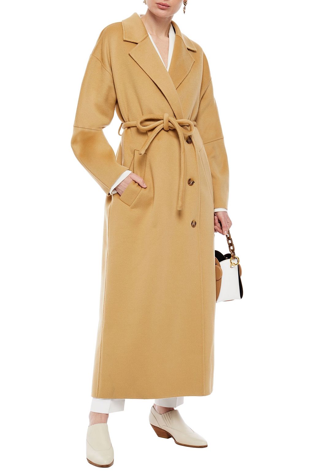 NANUSHKA Loane belted wool and silk-blend felt coat