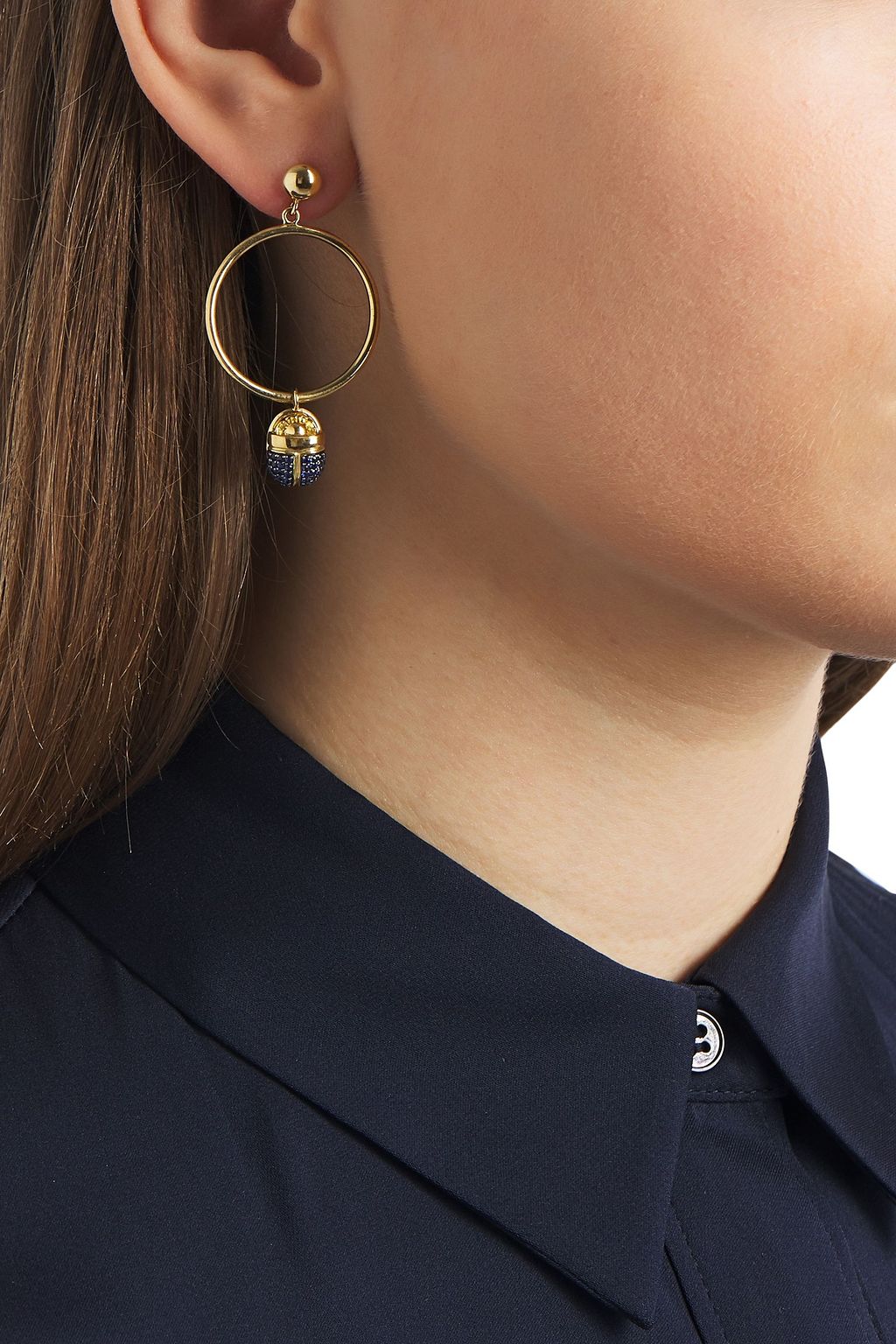 PAMELA LOVE 18-karat gold sapphire earrings