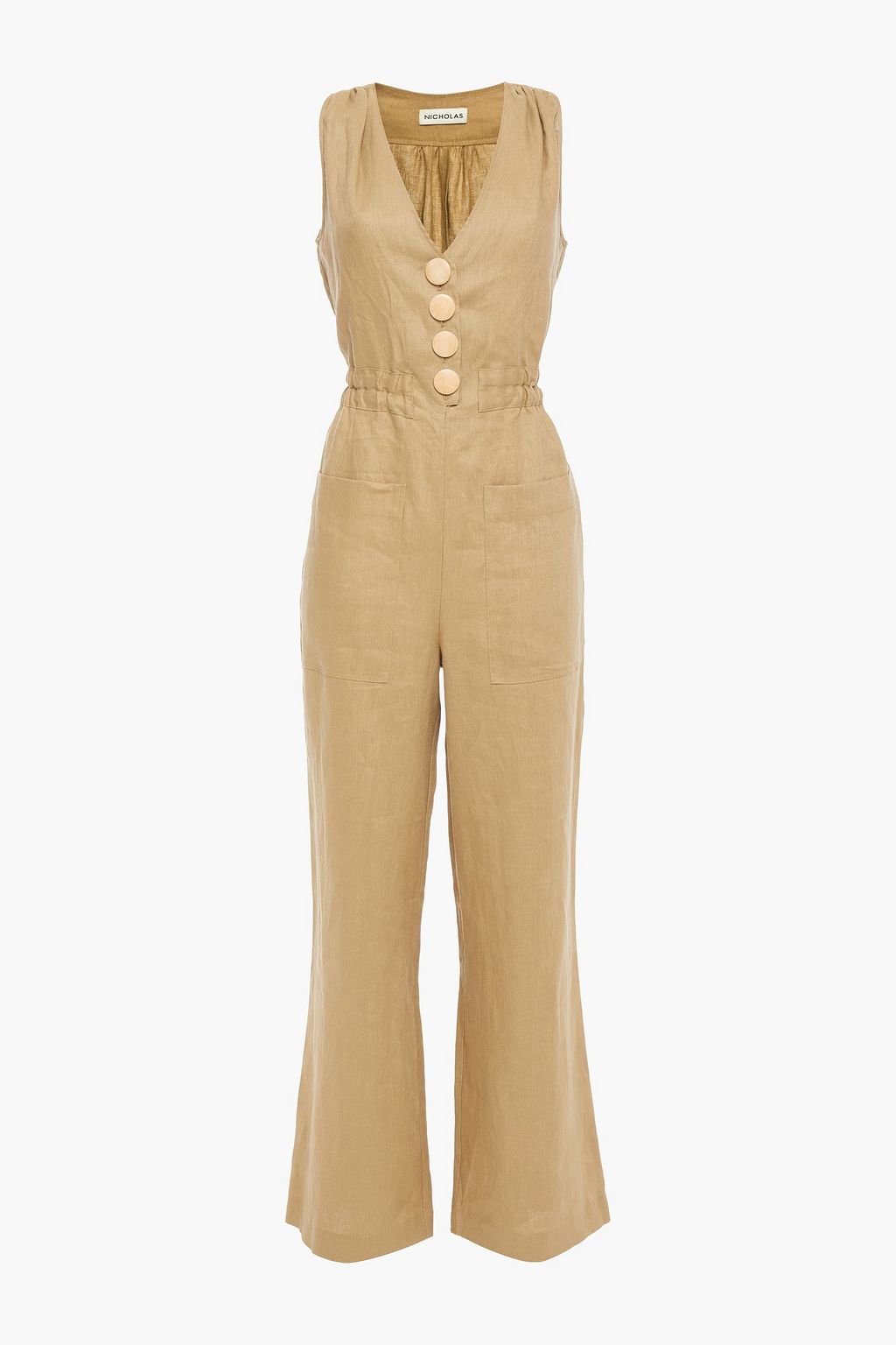 linen wide leg jumpsuit