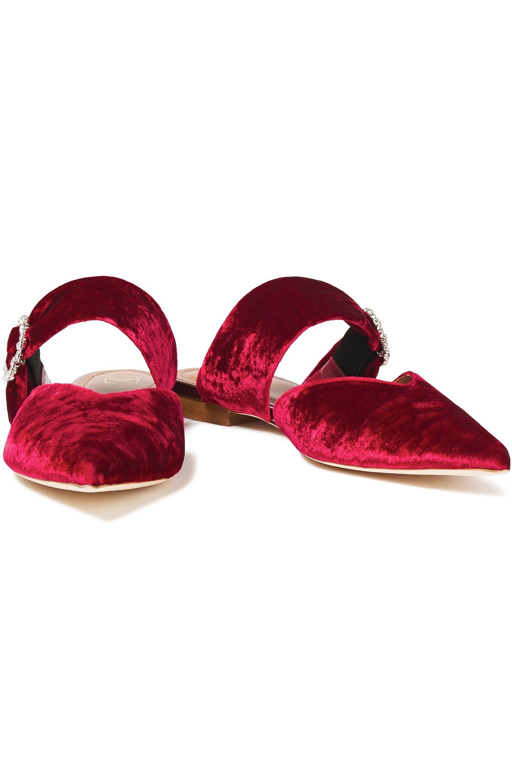 MALONE SOULIERS Maite crystal-embellished velvet mules
