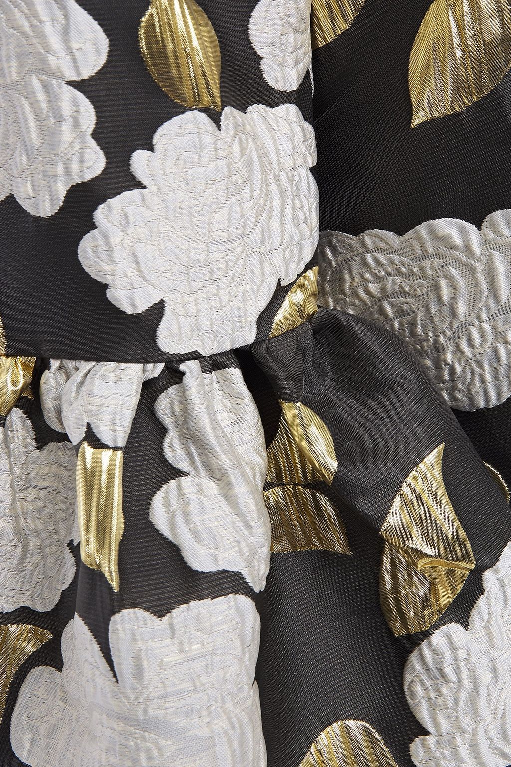 BAMBAH Fluted metallic brocade midi dress