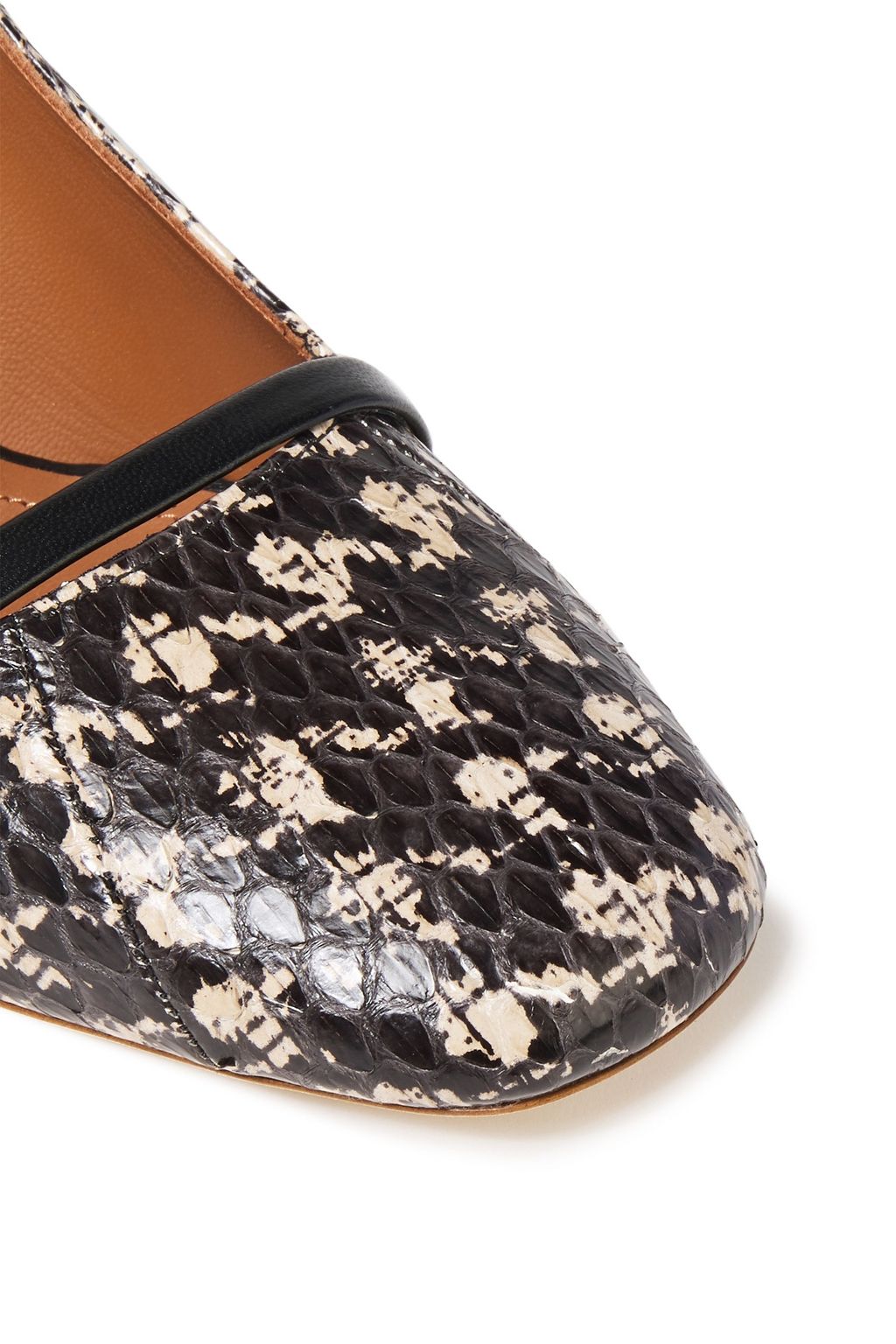 MALONE SOULIERS Lorena leather-trimmed elaphe pumps