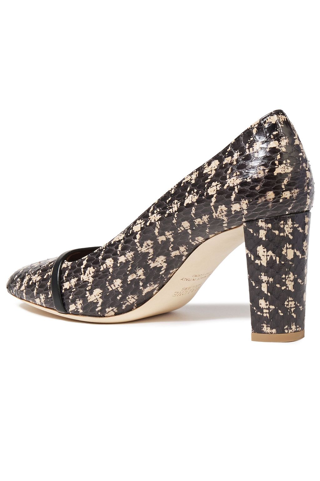 MALONE SOULIERS Lorena leather-trimmed elaphe pumps