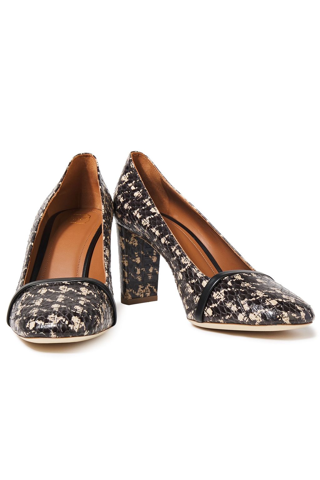 MALONE SOULIERS Lorena leather-trimmed elaphe pumps