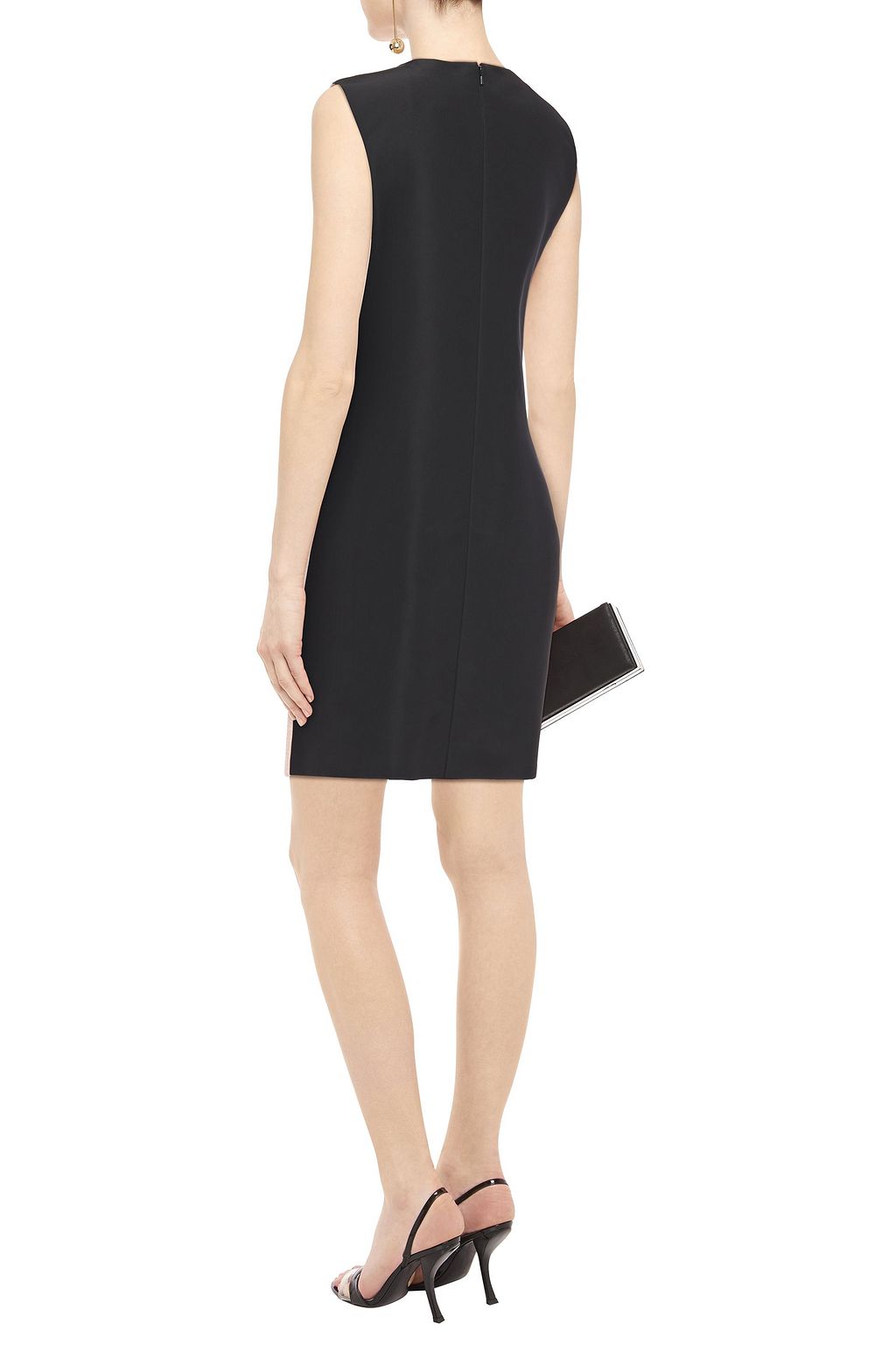 CAROLINA HERRERA Paneled embellished crepe and silk-taffeta mini dress