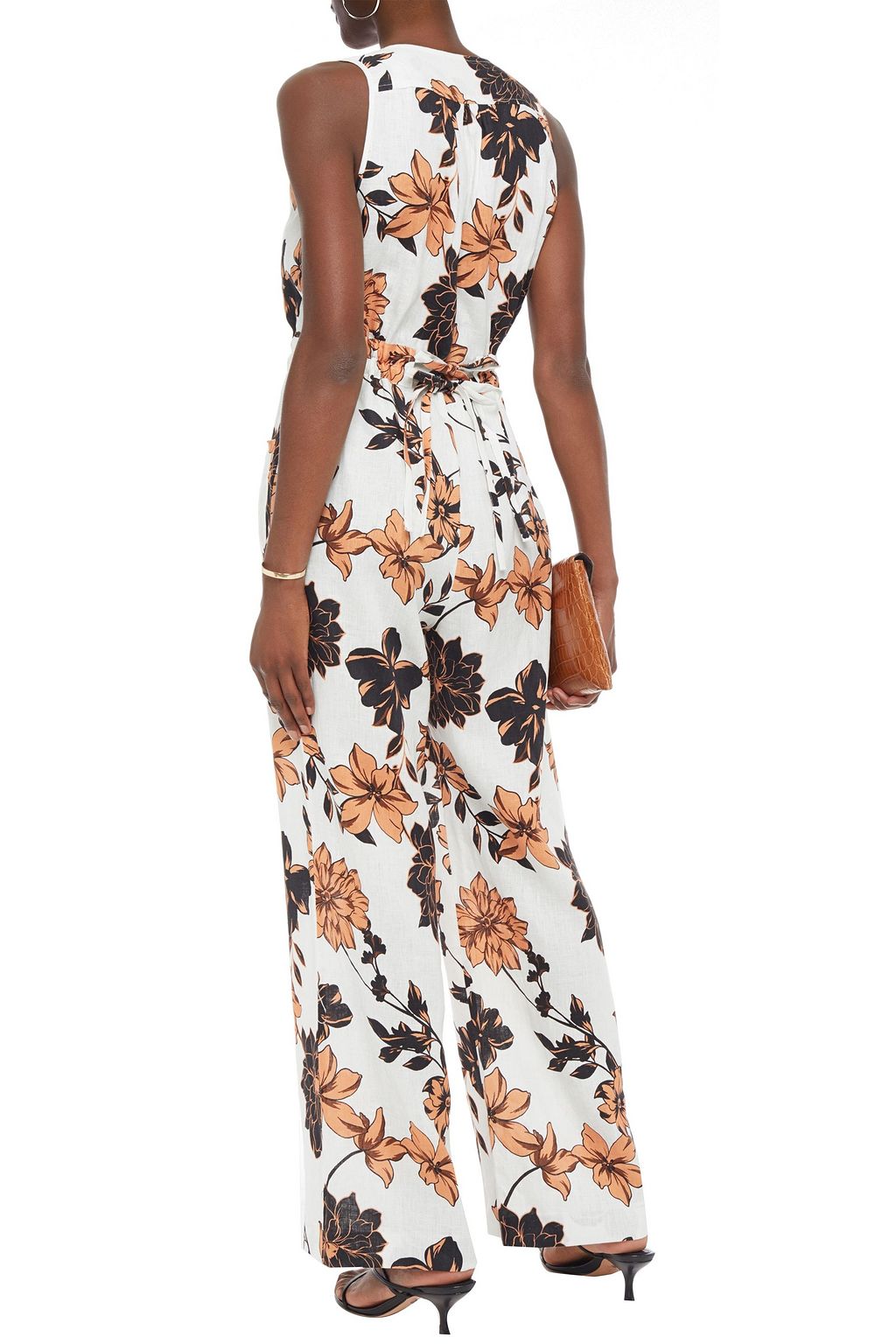NICHOLAS Floral-print linen wide-leg jumpsuit
