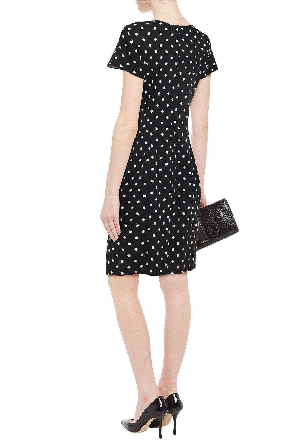 CAROLINA HERRERA Polka-dot textured stretch-cotton dress