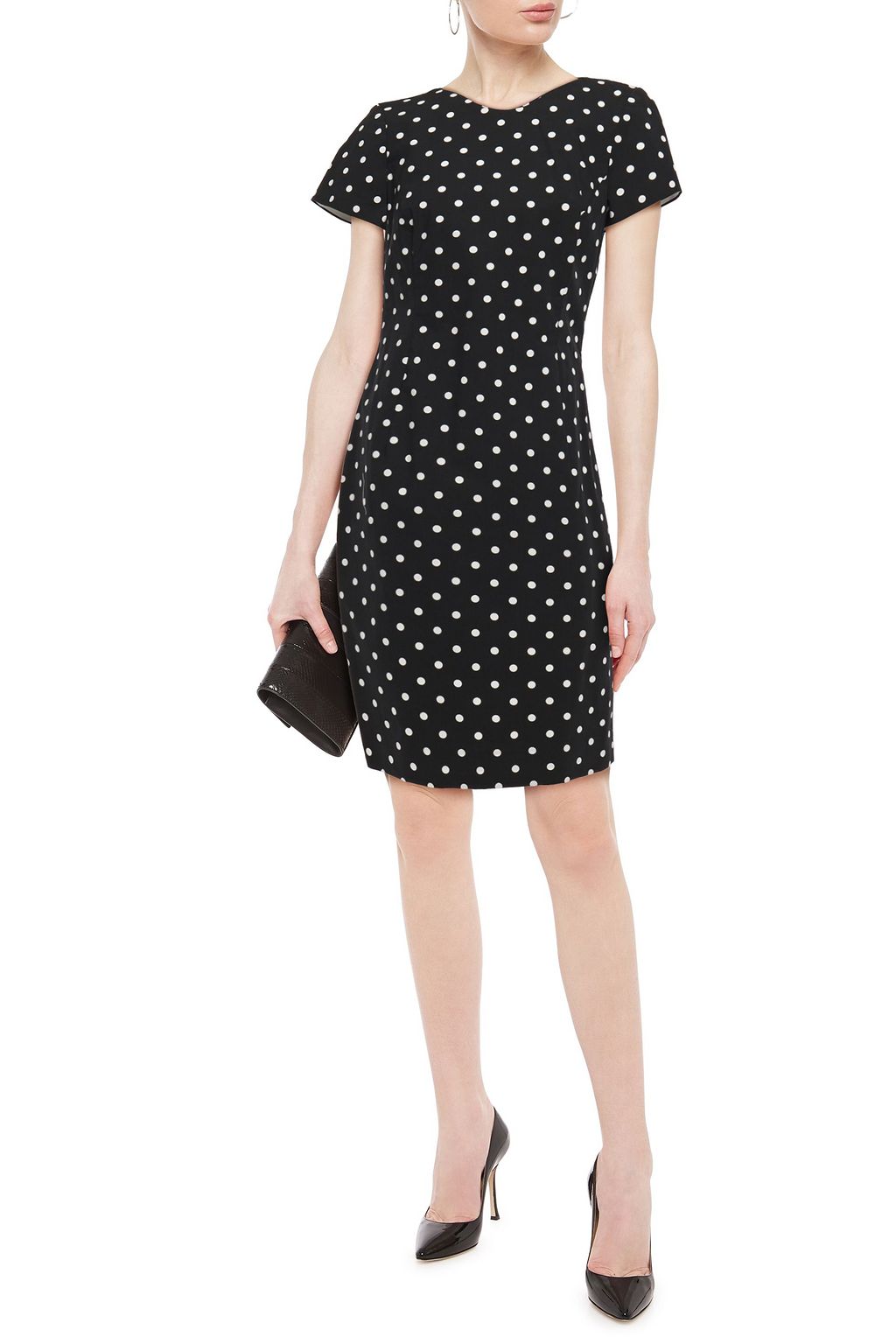 CAROLINA HERRERA Polka-dot textured stretch-cotton dress
