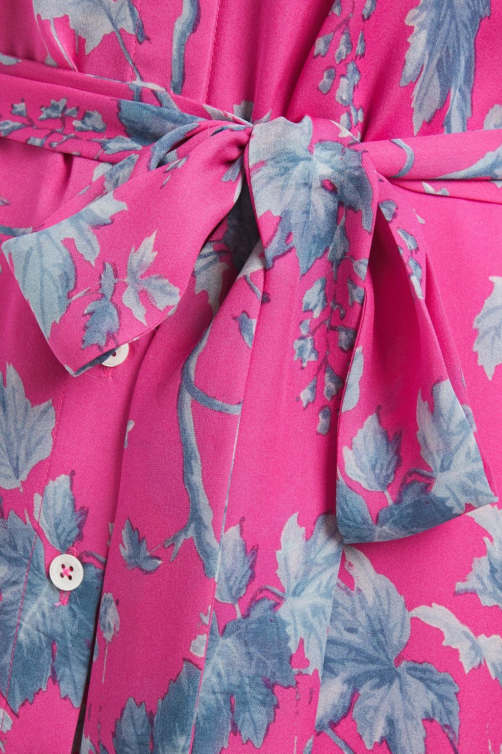CAROLINA HERRERA + Rose Cumming belted floral-print silk-crepe shirt dress