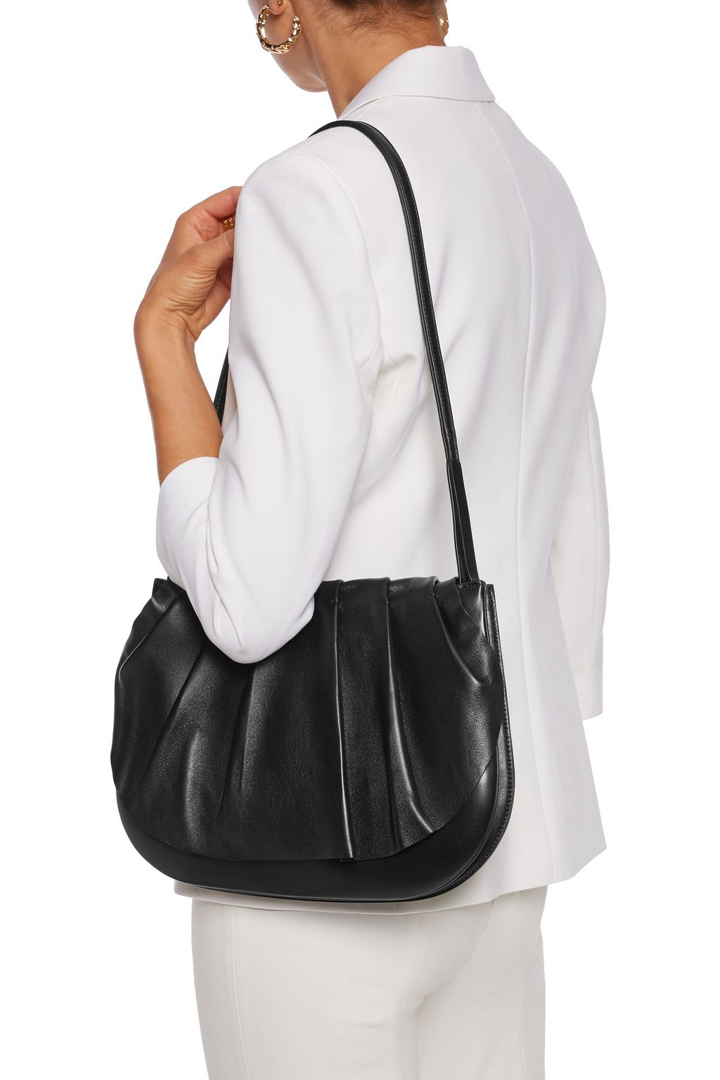 THE ROW Fan Bag 12 pleated leather shoulder bag