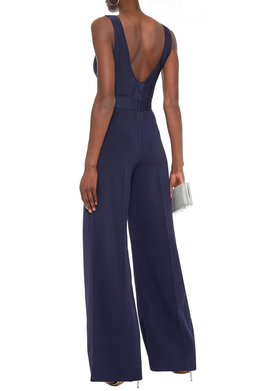 HERVÉ LÉGER Open-back bandage wide-leg jumpsuit