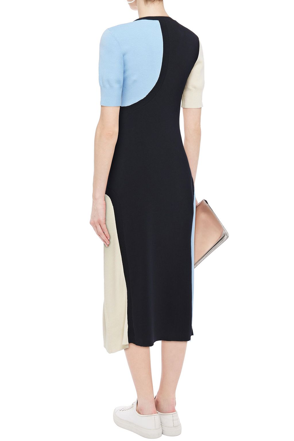 CHINTI & PARKER Color-block intarsia cotton midi dress