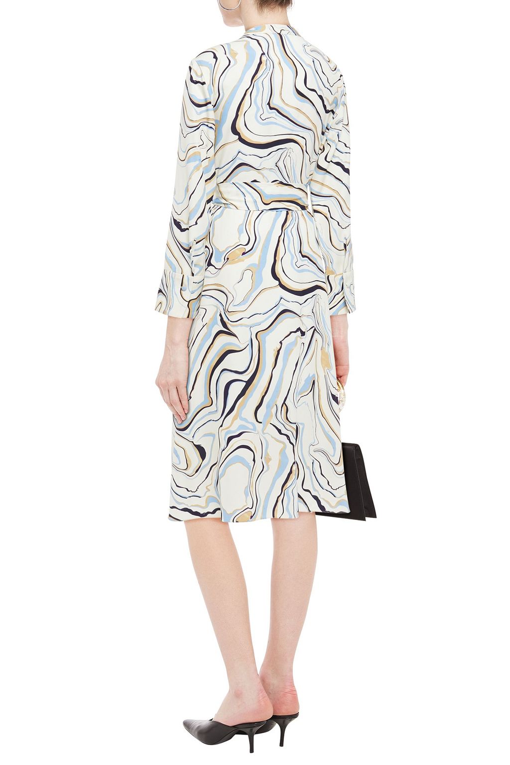 CHINTI & PARKER Belted printed twill midi dress