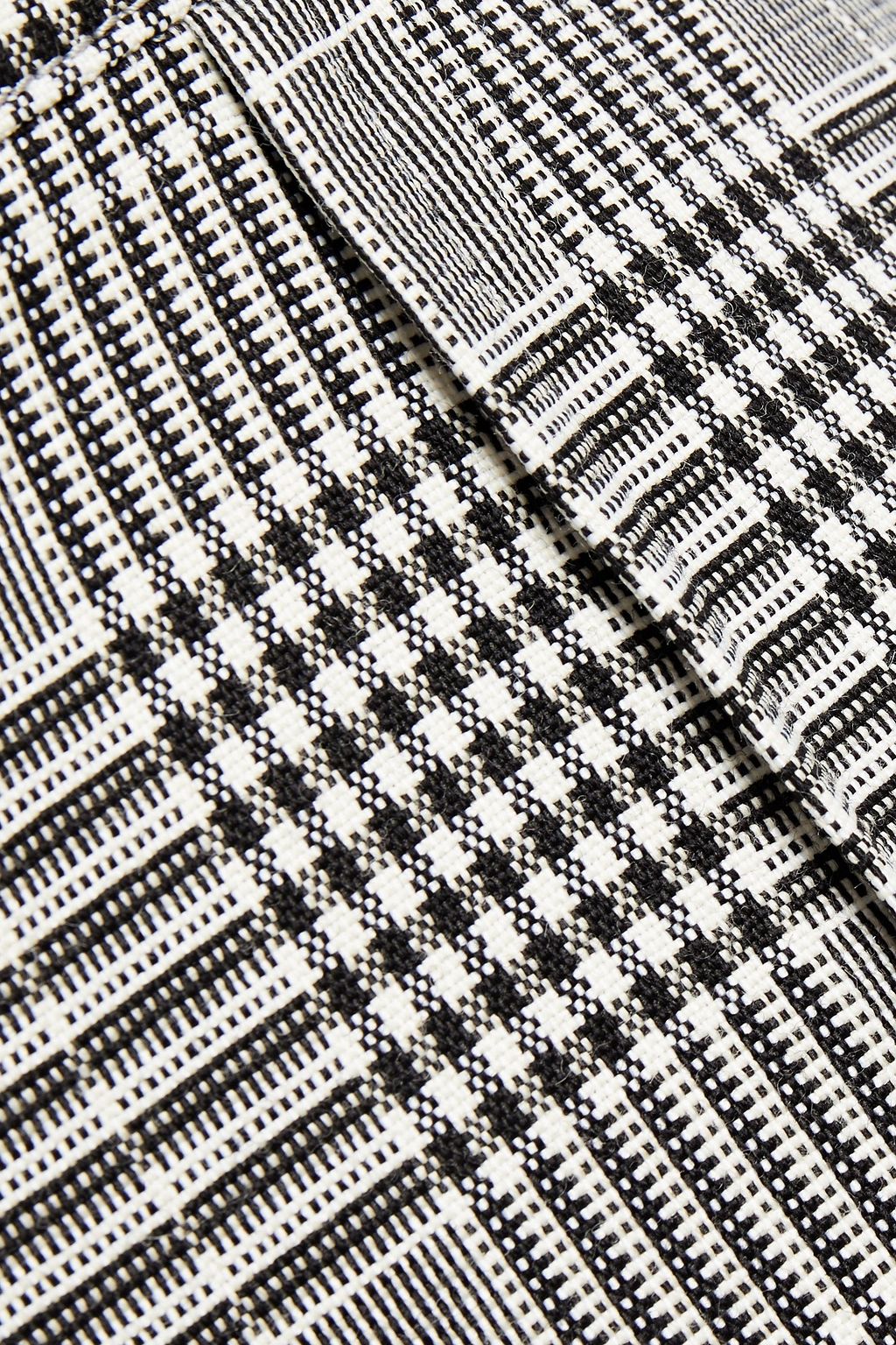 ROLAND MOURET Cutout checked wool-blend wide-leg jumpsuit