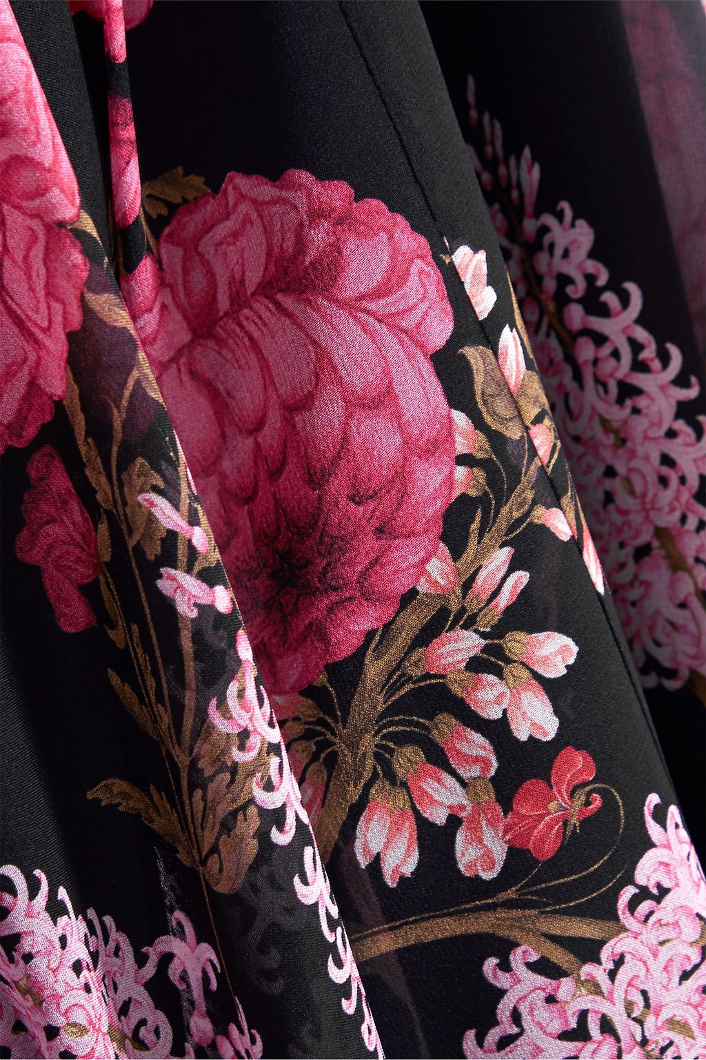GIAMBATTISTA VALLI Pleated floral-print silk crepe de chine mini dress