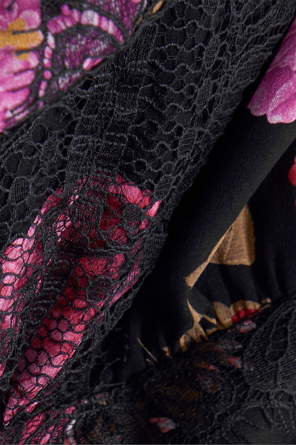GIAMBATTISTA VALLI Pleated floral-print silk crepe de chine mini dress