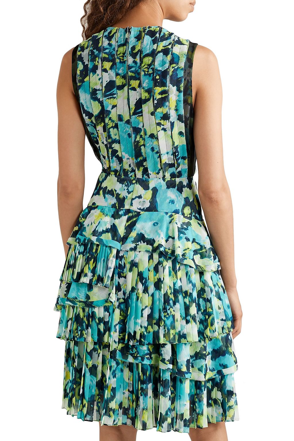 JASON WU Layered tulle-trimmed printed chiffon dress