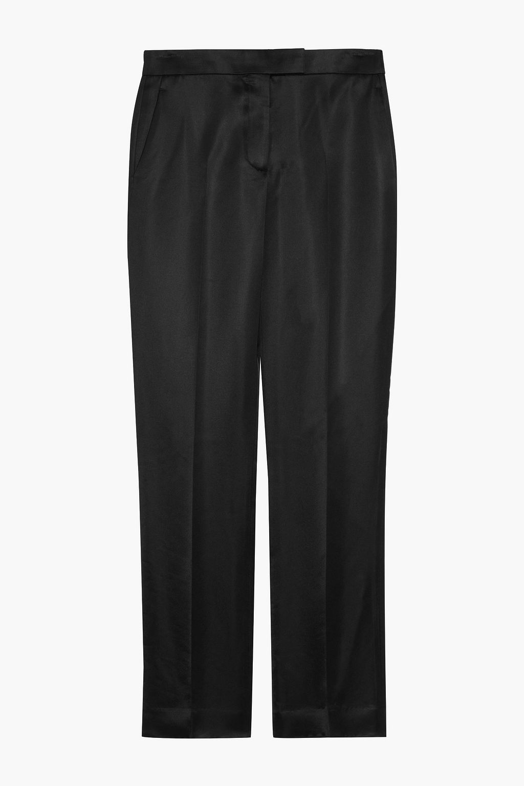 Black Satin straight-leg pants | Sale 