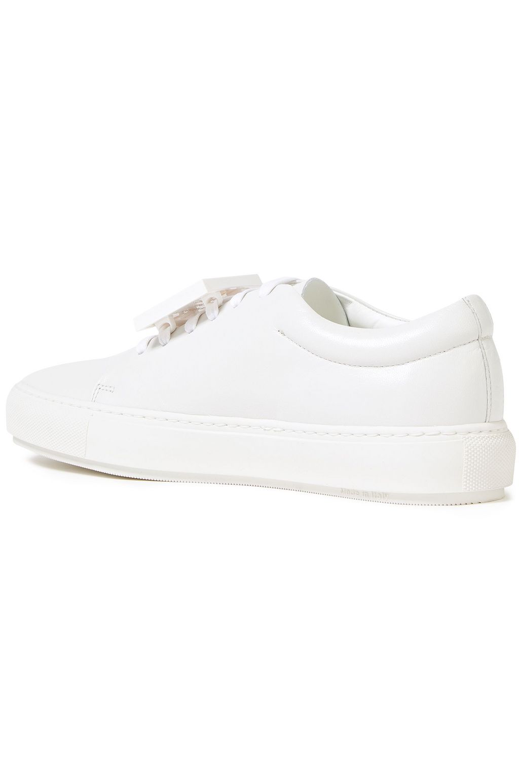 ACNE STUDIOS Adriana plaque-detailed leather sneakers | THE OUTNET