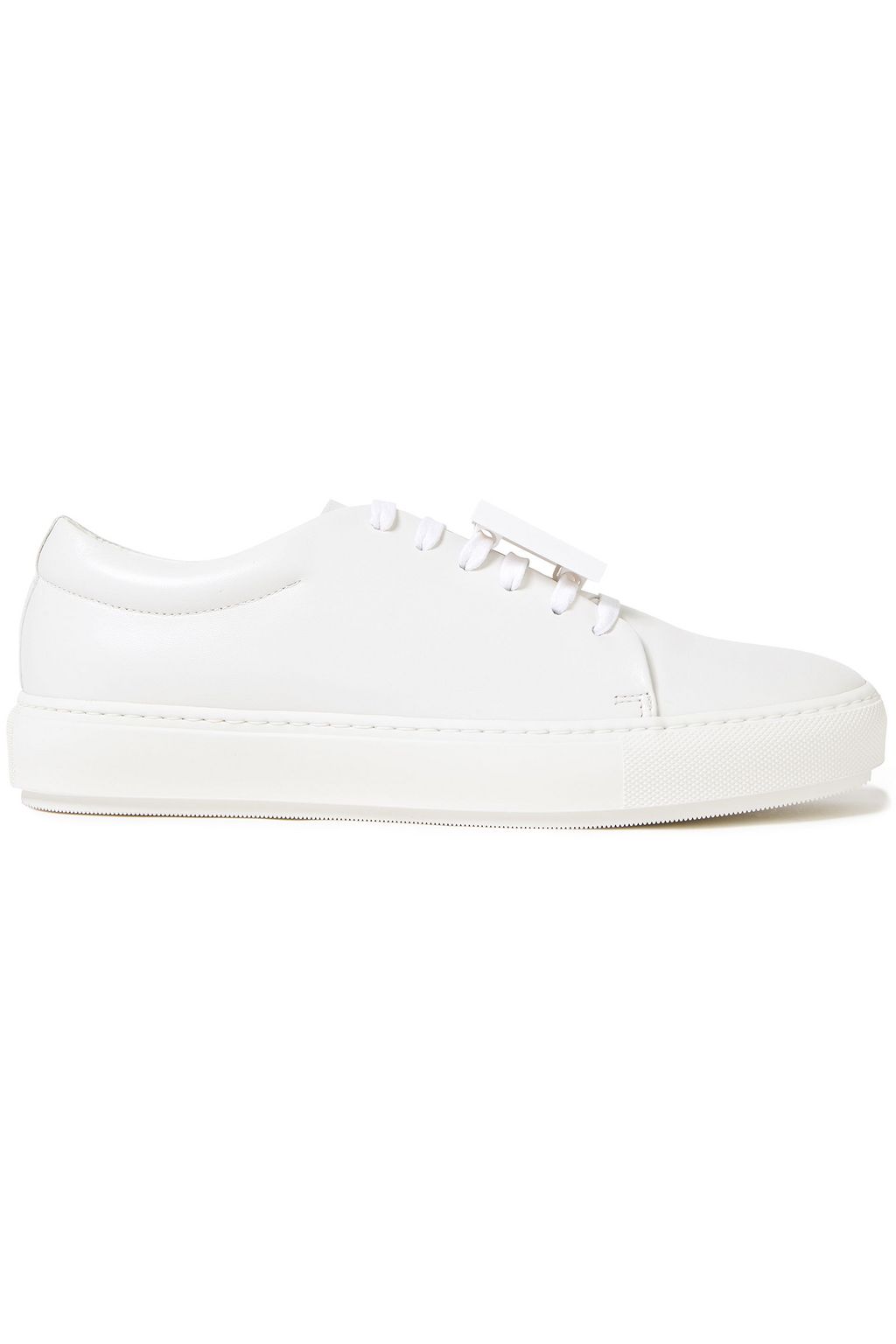 ACNE STUDIOS Adriana plaque-detailed leather sneakers | THE OUTNET