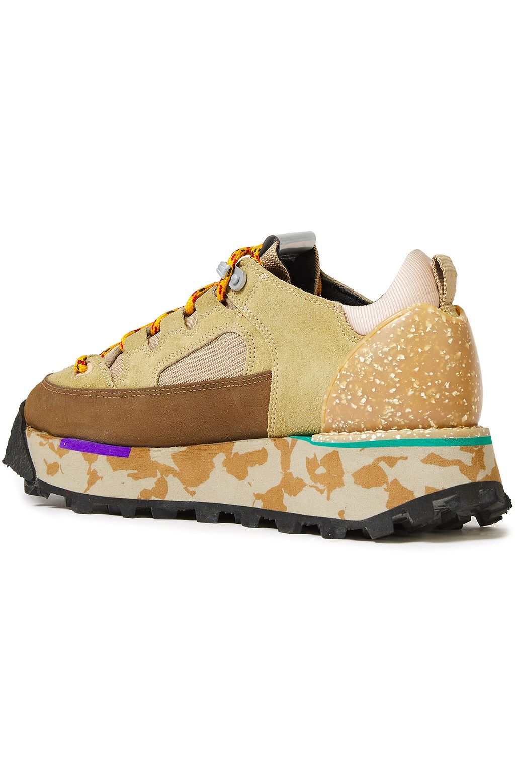 ACNE STUDIOS Berton printed suede and mesh platform sneakers