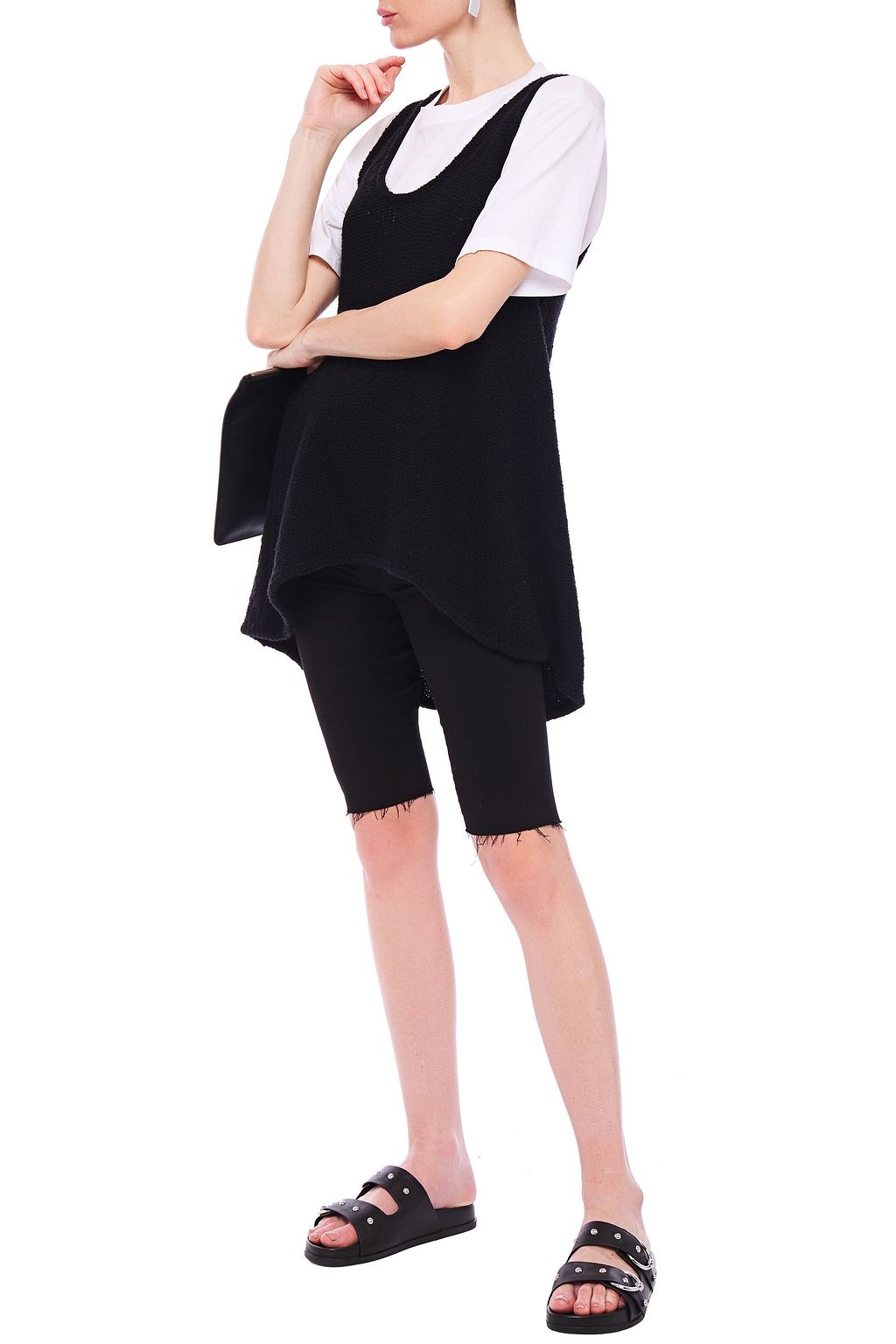 MM6 MAISON MARGIELA Asymmetric bouclé-knit wool-blend top