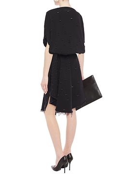 black distressed denim dress