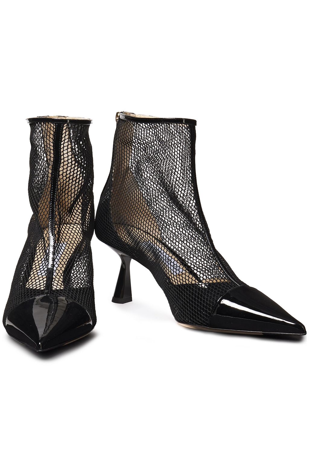 Kix 65 mesh and patent-leather ankle boots