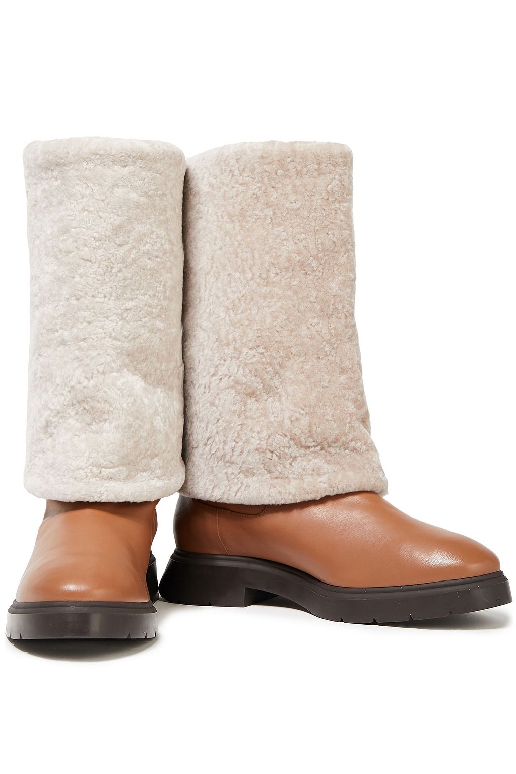 STUART WEITZMAN Luiza shearling-lined leather knee boots
