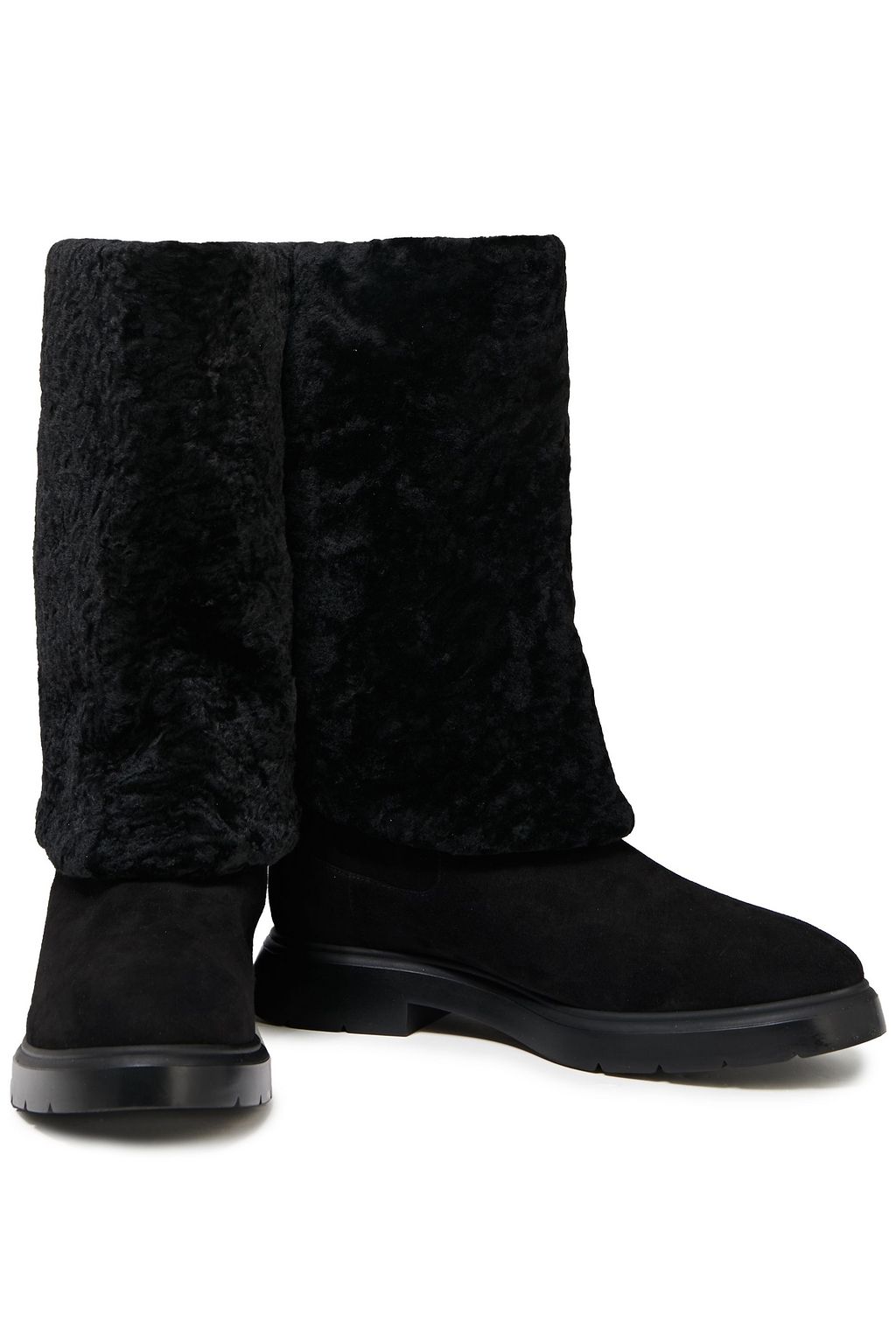 STUART WEITZMAN Luiza shearling-lined leather knee boots