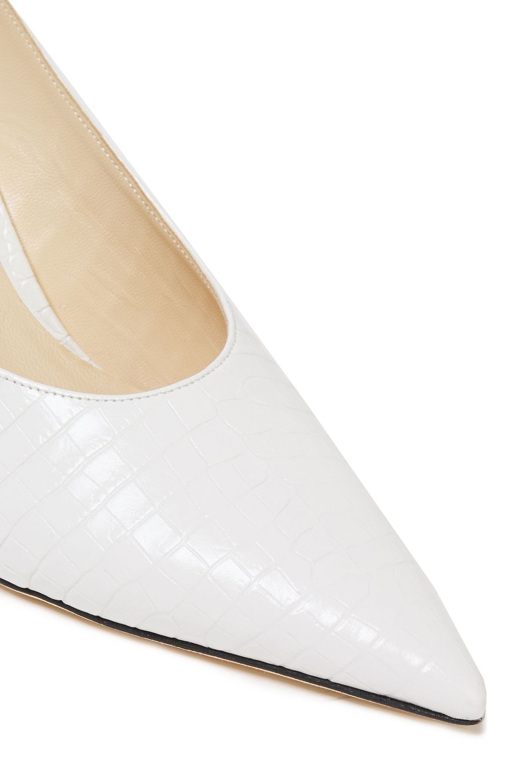JIMMY CHOO Ivy 85 croc-effect leather slingback pumps